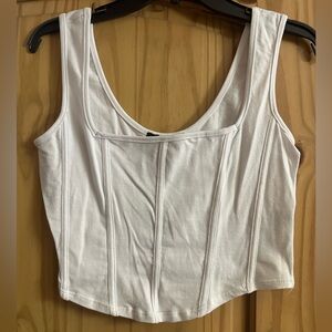 Forever 21 White Fitted Tank Top